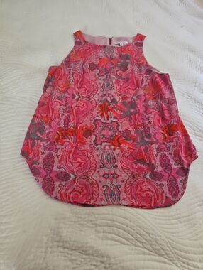 Cabi Tank Top Womens Sz Med Orange Pink Gray Lined